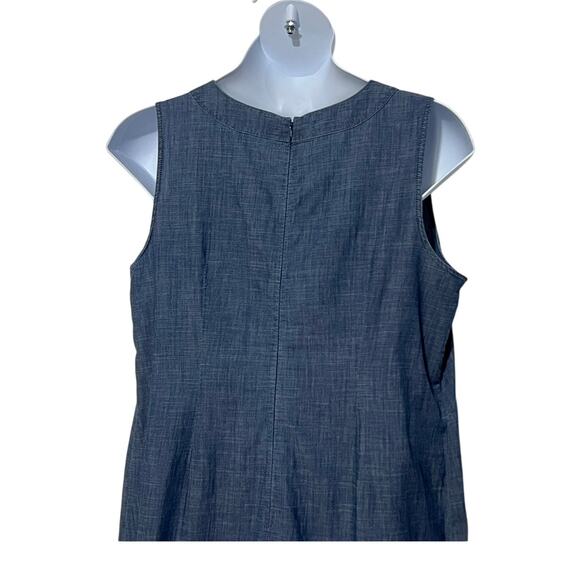 Talbots Womens Plus Size 14W Slub Denim Shift Midi Dress Blue - Picture 6 of 11